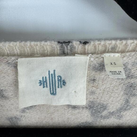 Anthropologie sweater xs cream black baby wool yak oversized work career office - Picture 2 of 6